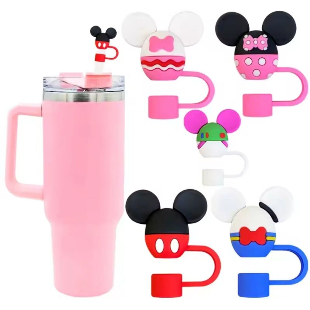 Mickey and Minnie Character Inspired Straw Toppers For Stanley Tumbler Cups